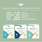 Corman Organyc Chlorine Free Biodegradable Hypoallergenic Cotton Feminine Pads, Heavy Flow, 10 Count (Pack of 6)