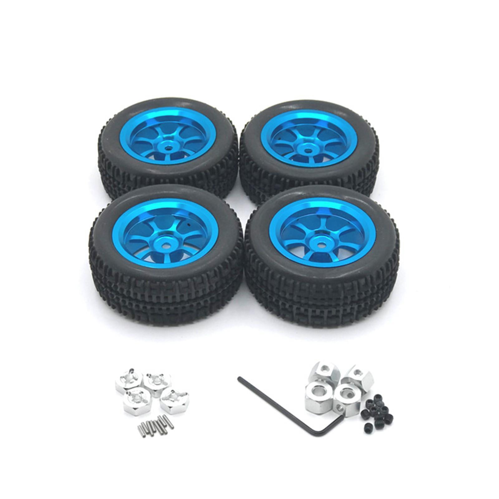 7 Holes 4Pcs Tires Y-Shaped Tyre Pattern Rubber with Hubs for 1/10 Scale RC Truck Car