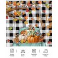 thumbnail image 5 of Thanksgiving Bed Skirt King Size 18 Inch Drop, Fall Maple Leaf Car Pumpkin White Black Plaid Wrap Around Dust Ruffle Bedskirts, Wrinkle & Fade Resistant Easy Fit Bedskirt with Adjustable Elastic, 5 of 8