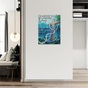 Blue Ocean Wall Art for Bathroom Christian Anchor Decor Nautical Pictures Wall Decor Bible Verse Motivational Quotes Painting Cross Framed Artwork for Home Living Room Bedroom 12x16