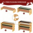 thumbnail image 2 of Wine Rack Freestanding Floor - 36 Wine Bottle Holder, Large Stackable Wooden Storage Racks for Inside Cabinet and Countertop (Yellow), 2 of 10