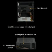 A09 HTPC Computer Case Mini ITX Gaming PC Chassis Desktop Chassis USB3.0 Computer Case Home Computer Case Silver