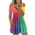 thumbnail image 2 of SMihono Robes Bohèmes d'Été pour Femmes Grande Taille Décontractées Amples d'Été Imprimées à Manches Courtes Robe de Plage Robes, 2 of 5