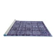 thumbnail image 2 of Ahgly Company Machine Washable Indoor Square Abstract Blue Modern Area Rugs, 6' Square, 2 of 4