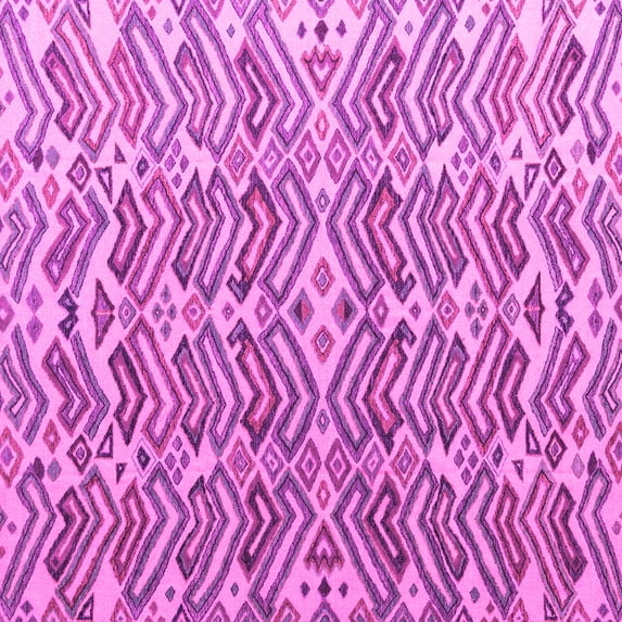 Ahgly Company Indoor Square Abstract Pink Modern Area Rugs, 4' Square