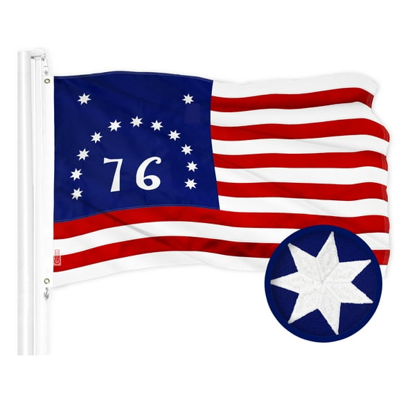 G128 Bennington 76 Flag | 3x5 Ft | ToughWeave Series Embroidered 300D Polyester | Historical Flag, Embroidered Design, Indoor/Outdoor, Brass Grommets
