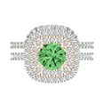 thumbnail image 2 of Clara Pucci 14K White/Rose Gold Round Cut 1Ct Simulated Green Diamond Engagement Ring + Matching Band - Luxury Box Included, 2 of 7