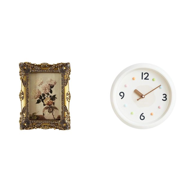 Marco de fotos,Marco de fotos ornamentado,marco barroco antiguo,Reloj de pared,Reloj de pared decorativo,moderno y elegante,Reloj de pared redondo silencioso,sin tictac,ideal para regalar.