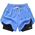 thumbnail image 5 of Cameland Women's Solid Color Summer Drawstring Comfy Elastic High Waist Running Shorts Loose Slimming Wide Leg Pants Solid Color Casual Shorts with Pockets 2XL on Clearance, 5 of 10