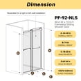 thumbnail image 5 of Frameless Double Sliding Shower Door 44-48 "W x 74" H, 5/16 "(8mm) Tempered Glass, Explosion Proof Film, Stainless Steel Handle, Square Tube Track, Brushed Nickel, 5 of 22