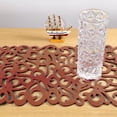 thumbnail image 2 of Nappe rectangulaire en Feutre, napperons de Chemin de Table, Tapis de Table, décor Domestique (Brun), 2 of 7
