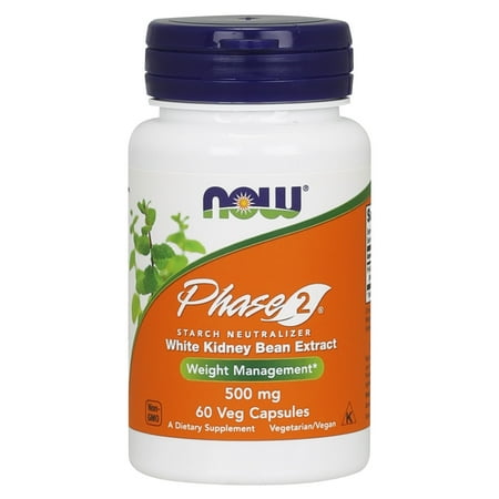 NOW Supplements, Phase 2 (White Kidney Bean Extract)500 mg, 60 Veg (Best Kidney Cleanse Supplements)