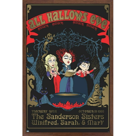 Disney Hocus Pocus - All Hallows Eve Wall Poster, 14.725" x 22.375", Framed