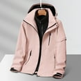 thumbnail image 2 of UVEASISHA Mens Big and Tall 3 in 1 Rain Jackets Lightweight Waterproof Hooded Windbreaker Jacket Outdoor Windproof Raincoat with Removable Fleece Liner and Hood Sale of The Day Clearance Pink XL, 2 of 8