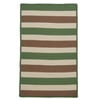 Colonial Mills 2' x 3' Moss Green and Brown Striped Rectangular Braided Area Throw Rug