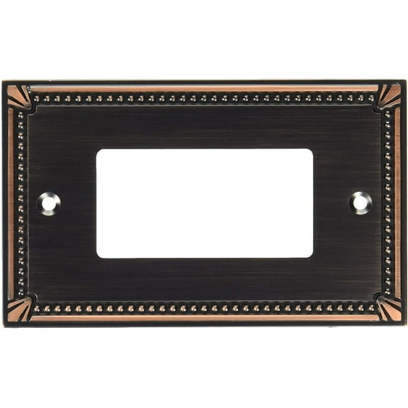 Jackson Deerfield 3017AZ Imperial Bead Antique 1 Rocker/GFI Wall Plate, Bronze