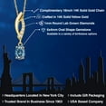 thumbnail image 2 of Gem Stone King 14K Yellow Gold Persian Blue Moissanite and Lab Grown Diamond Pendant Necklace for Women | 0.48 Cttw | Gemstone Birthstone | Oval 6X4MM | With 18 inch Chain, 2 of 6