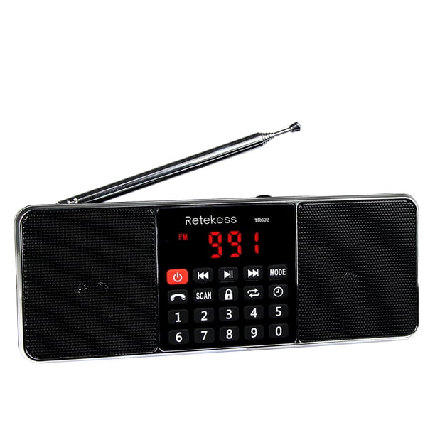 Retekess TR602 Receptor de radio de dos bandas Radio FM / AM portátil Estéreo Altavoz multimedia Bluetooth Temporizador de sueño Inevent EL0072-00B