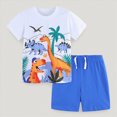 thumbnail image 2 of Toddler Boy Summer Clothes Cartoon Cotton Summer Short Sleeve T Shirt And Shorts Kids Outfit Set 2-7 Year, 2 of 7