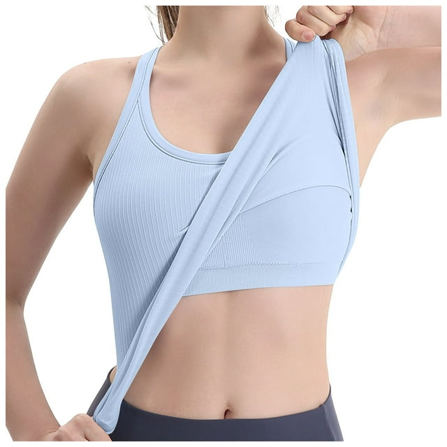 HNMKIU Women Tank Top Ribbed Workout Short Racerback Tank Tops For Women With Built In Bra