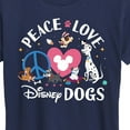 thumbnail image 3 of Disney Classics - Cats & Dogs - Peace Love Disney Dogs - Women's Short Sleeve Graphic T-Shirt, 3 of 5