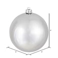 thumbnail image 2 of Shiny Silver UV Resistant Commercial Drilled Shatterproof Christmas Ball Ornament 8" (200mm), 2 of 6
