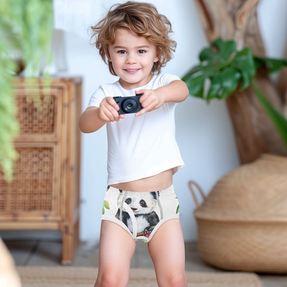 Ckdifva Baby Panda Cherry Boys Underwear Briefs Cotton Panties Active Stretch Briefs One Pack