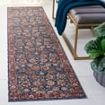 thumbnail image 2 of SAFAVIEH Heirloom Sharla Oriental Polyester Runner Rug, Navy/Rust, 2' x 8', 2 of 8