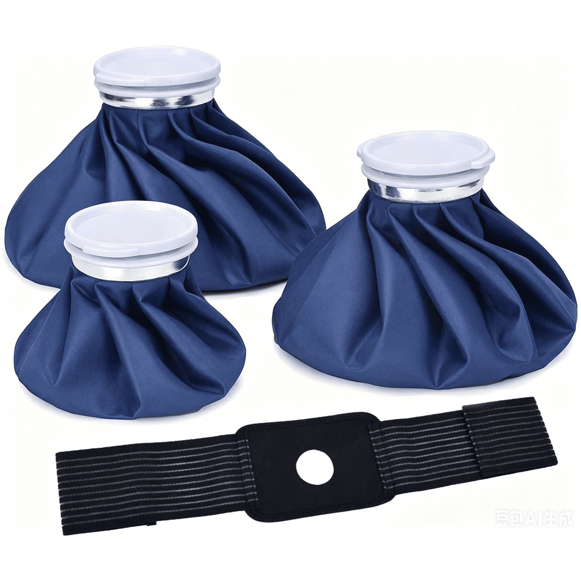 Ice Packs for Injuries Reusable Ice Bags Hot Water Bag, Hot & Cold Therapy and Pain Relief with Elastic Breathable Support Wrap, 4-Pack, 3 Sizes (6"/9"/11")