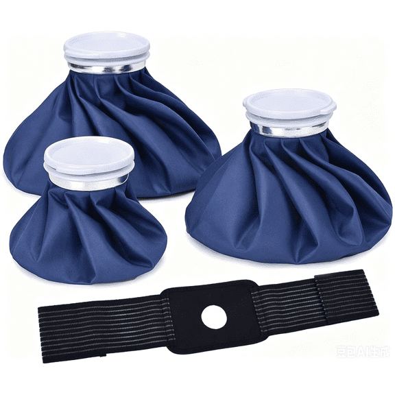 Ice Packs for Injuries Reusable Ice Bags Hot Water Bag, Hot & Cold Therapy and Pain Relief with Elastic Breathable Support Wrap, 4-Pack, 3 Sizes (6"/9"/11")