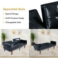 thumbnail image 4 of Sofa Bed, Convertible Memory Foam Futon Couch, Adjustable Sleeper Sofa Bed for Living Room, Black, 4 of 7