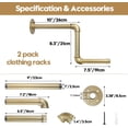 thumbnail image 3 of AddGrace Pipe Clothing Rack 2Pack 18Inch Detachable Garment Rack DIY Wall Mounted Industrial Pipe Clothing Hanging Rack for Home and Clothing Store (Gold) 46cm, 3 of 7