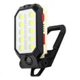 thumbnail image 4 of Luz de trabajo COB LED con carga USB e imán para acampar al aire libre, luz blanca, roja y azul intermitente con cable grande de 599 A, 4 of 5