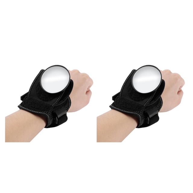 Langgg Mirrors Wrist Band 360° Adjustable Reflect Mirror Rearview Mirror black 9*8*2.5cm 2Set