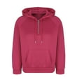 thumbnail image 3 of Sevevn Fashion Women's Casual Long Leeve Solid Pocket Ladies Hooded Tops Blouse Hot Pink XXXL Summer Savings, 3 of 5