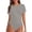 Grey, variant on Telankuip Crew Neck Short Sleeve Bodysuits for Women Summer Solid Color Basic Stretchy Bodycon Jumpsuits Lightweight Soft Comfortable Casual Romper Workout Outfit Navy XL