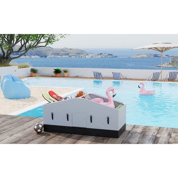 175 Gallon Indoor Outdoor Storage Box Deck Waterproof Portable for Toys, Cushion