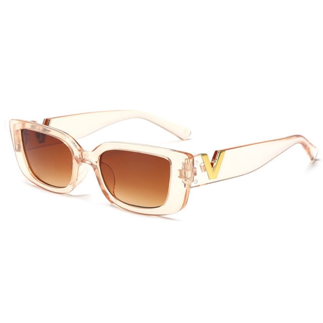 Gafas de sol rectangulares de marca de lujo para mujer, anteojos de sol con montura pequeña Vintage, gafas cuadradas negras clásicas para mujer Fivean unisex