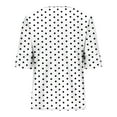 thumbnail image 6 of HOMBOM Tunic Women Tops White Spring Bell Sleeve Polka Dot Square Neck Short Sleeve Shirts S, 6 of 6