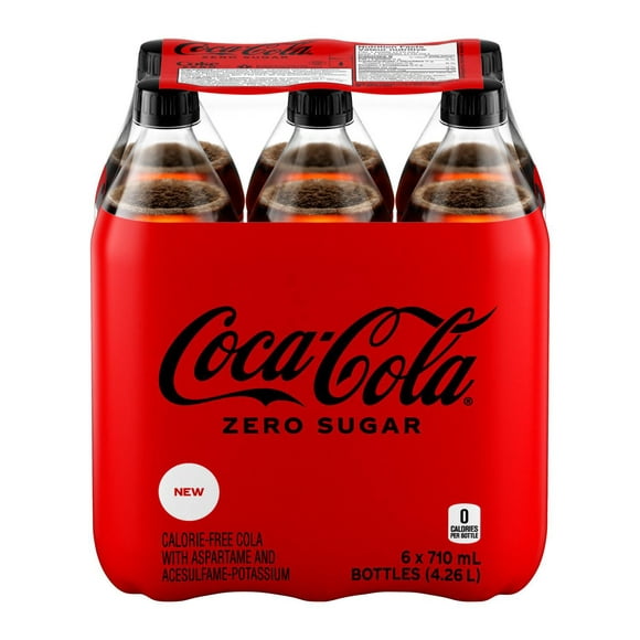 Coca-Cola Zero Sugar 710mL Bottles, 6 Pack, 6 x 710 mL