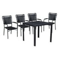 thumbnail image 1 of Oakland Living Splat Back Faux Wood and Steel 5 Piece Square Counter Height Patio Dining Set, 1 of 6