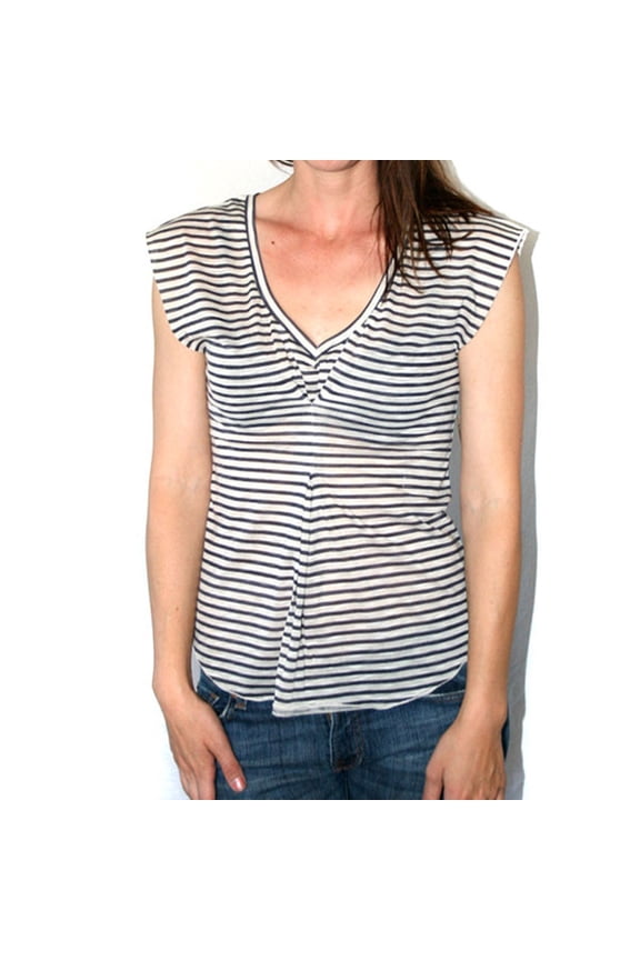 - Sabrina Navy Juniors V-Neck T-Shirt - Medium