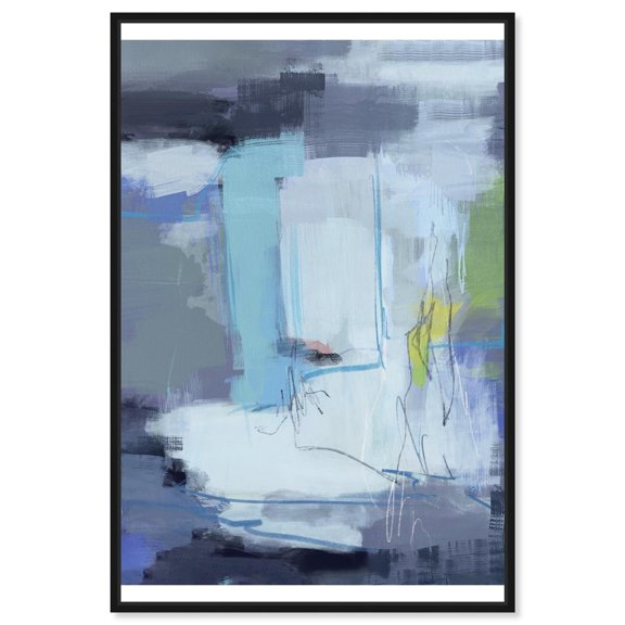 Twilight Over Water Canvas Print Blue Wall Decor by Art Remedy, Black Frame, 16 x 20