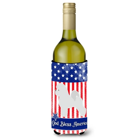 

Carolines Treasures BB3345LITERK USA Patriotic Bichon Frise Wine Bottle Beverge Insulator Hugger Wine Bottle
