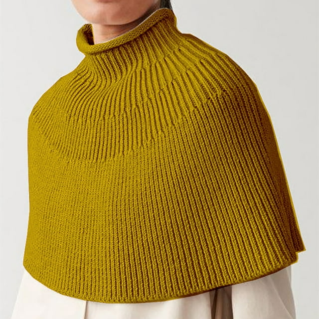 Wraps 2 Catégorie Femmes Automne Hiver Tricot Cape Châle avec Col Roulé Gilet Tricoté pour Mode Décontractée