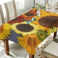 thumbnail image 4 of Sunflower Flowers Rectangle Tablecloth, Dust Proof Anti Wrinkle Wipeable Table Cloth Tabletop foration of Dinner Kitchen Wedding Holiday Party 60"x120" Decor Gift, 4 of 7