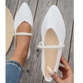 thumbnail image 6 of DIVVce Pointed Toe Flats For Women Stretch Knit Pearl Beaded Single Thin Strap Slip On Flat Shoe Footwear, 6 of 7