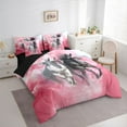 thumbnail image 4 of Feelyou 3D Couple Horse Twin Bedding Sets 7-Piece for Kids, Kawaii Rustic Animal Bedding Comforter Set, Pink Watercolor Reversible Sheet Sets, Luxury Bedroom Decor, 4 of 9