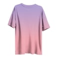 thumbnail image 6 of Htigea Plus Size T Shirts for Women Gradient Color Short Sleeve Crewneck Tee Casual Loose Fit Daily Pullover Tops Pink XL, 6 of 6