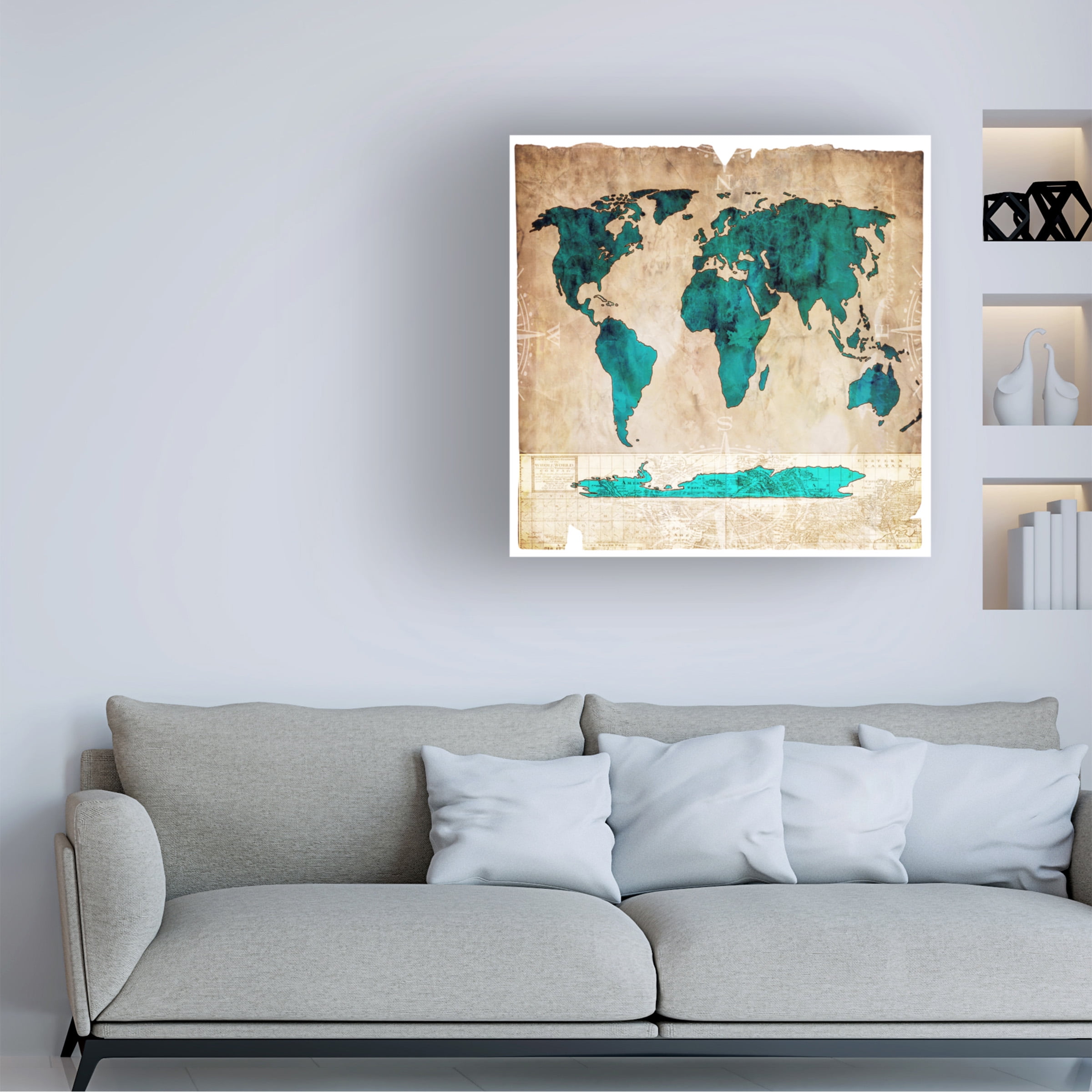 LightBoxJournal 'Sea Map I' Canvas Art
